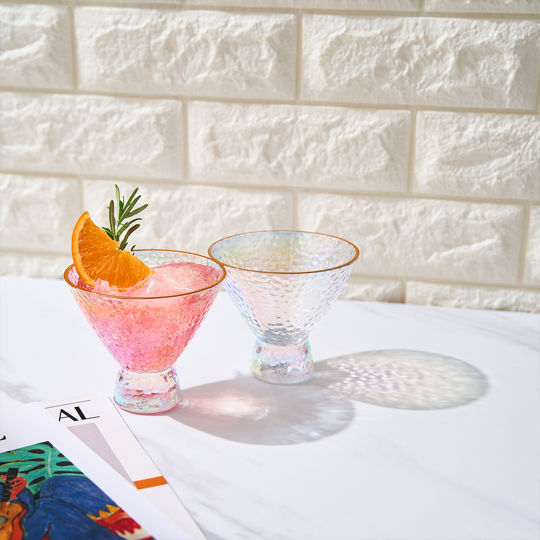Dulce Martini Cocktail Glassware, Set of 2