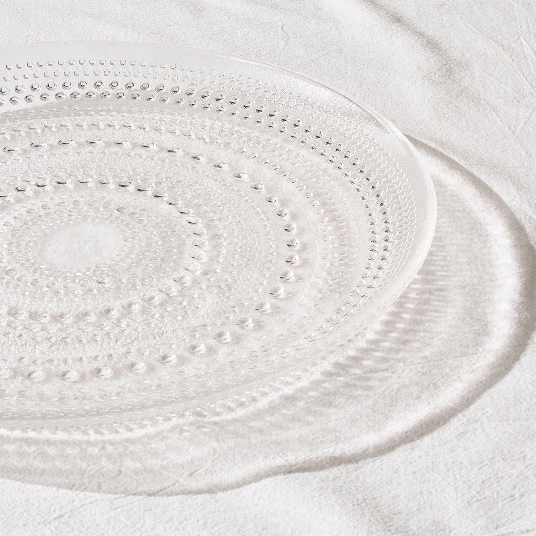 Glass Hobnail Dinner or Charger Plates | Set of 4 | Clear