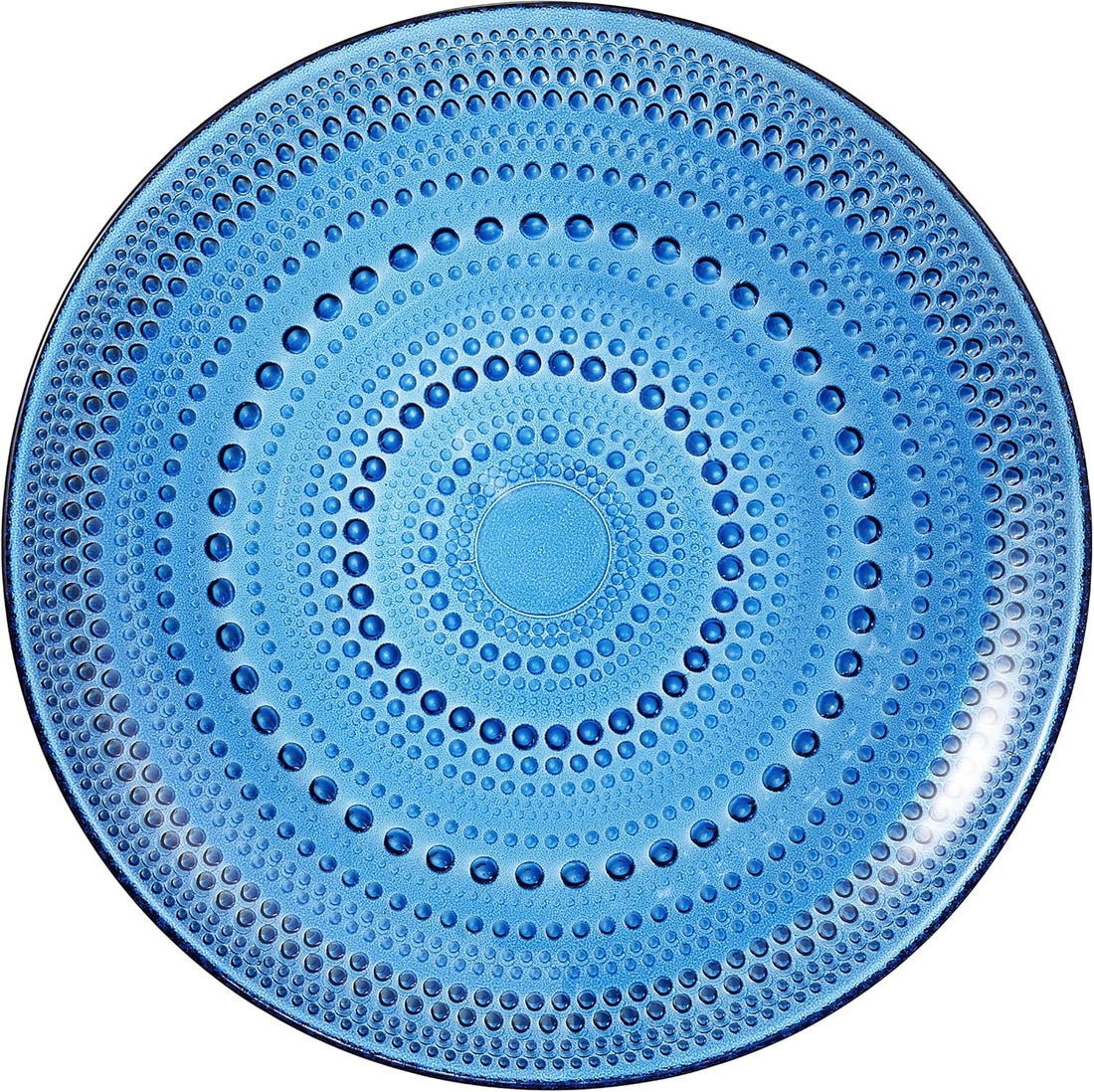 Glass Hobnail Dinner or Charger Plates | Set of 4 | Dark Blue