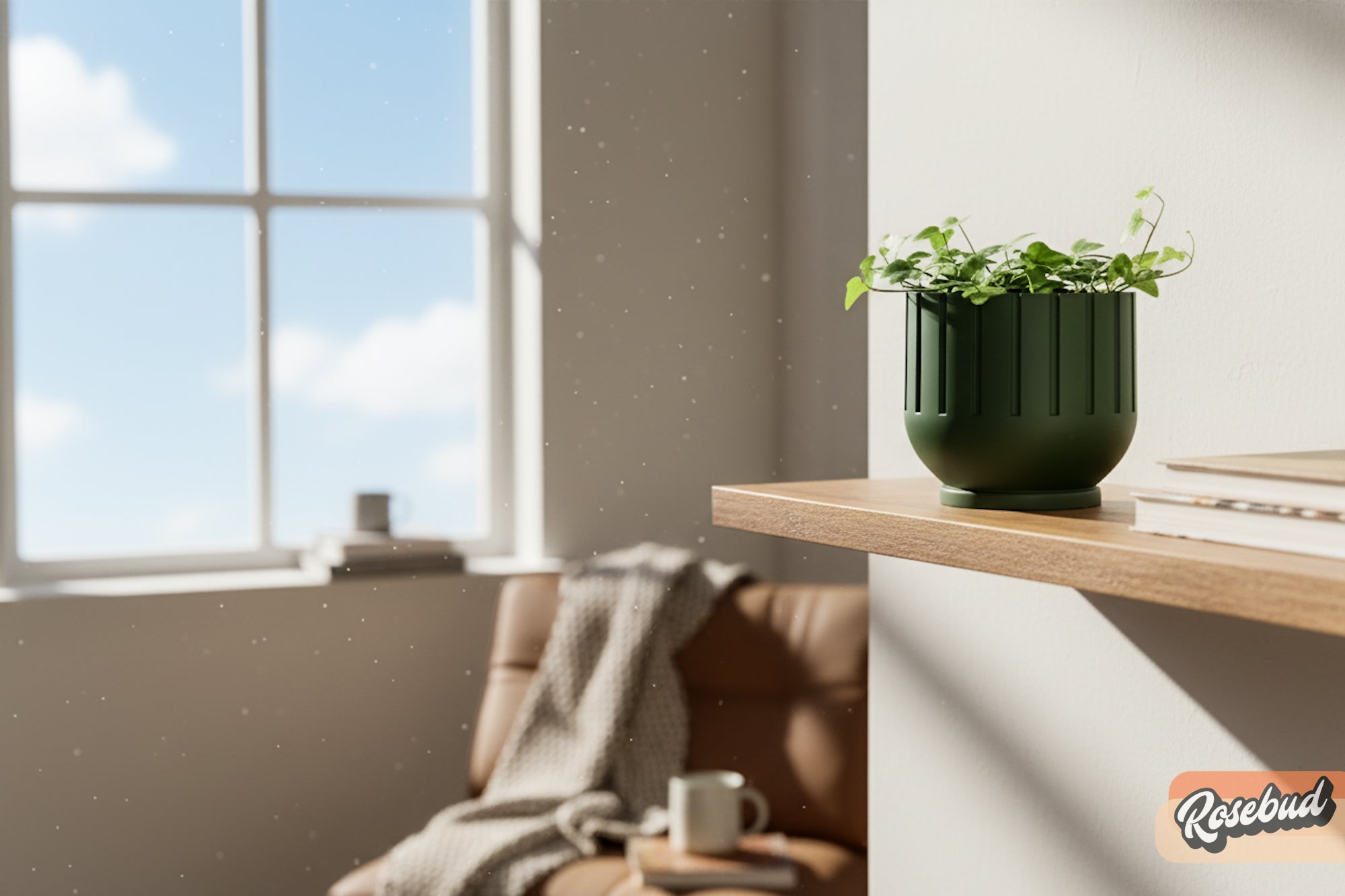 Modern Indoor Planter with Drainage – 3D Printed Fluted Plant Pot