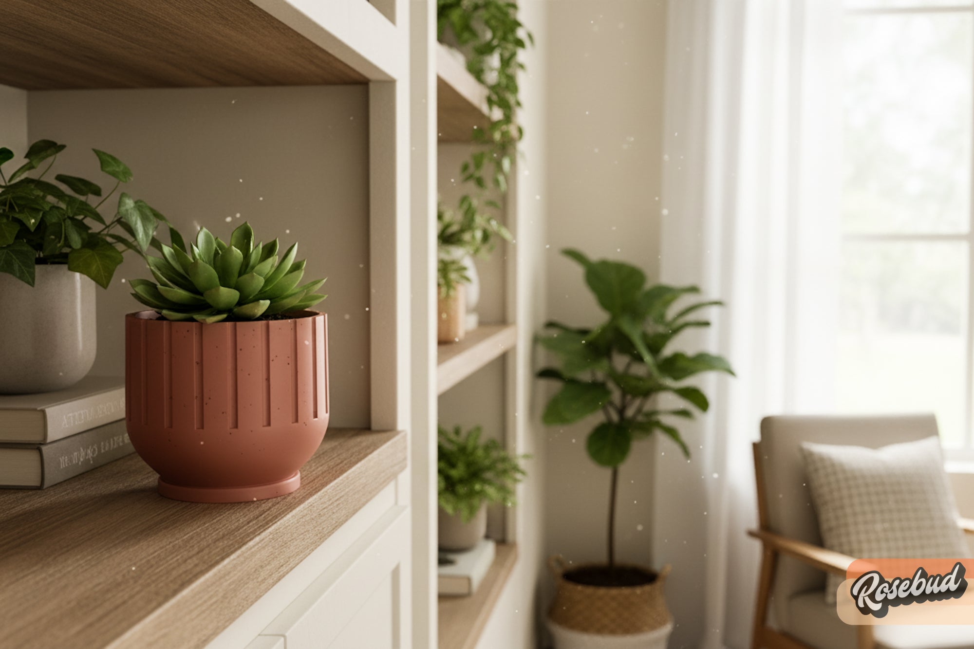 Modern Indoor Planter with Drainage – 3D Printed Fluted Plant Pot