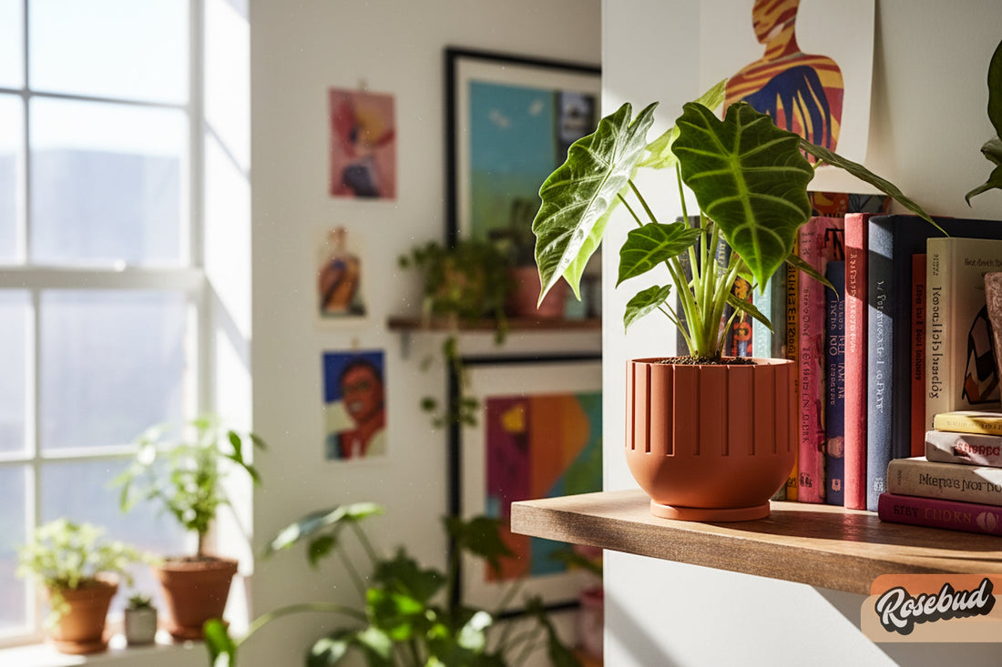 Modern Indoor Planter with Drainage – 3D Printed Fluted Plant Pot