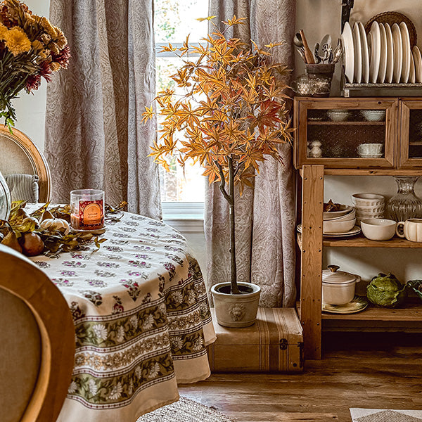 52 Inch Potted Foliage Maple Leaf Faux Tree