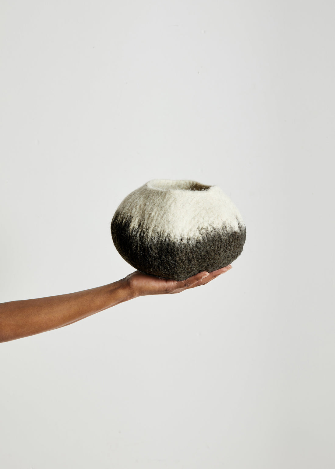 Midnight Ombre Hand-Felted Wool Ukhamba Bowl