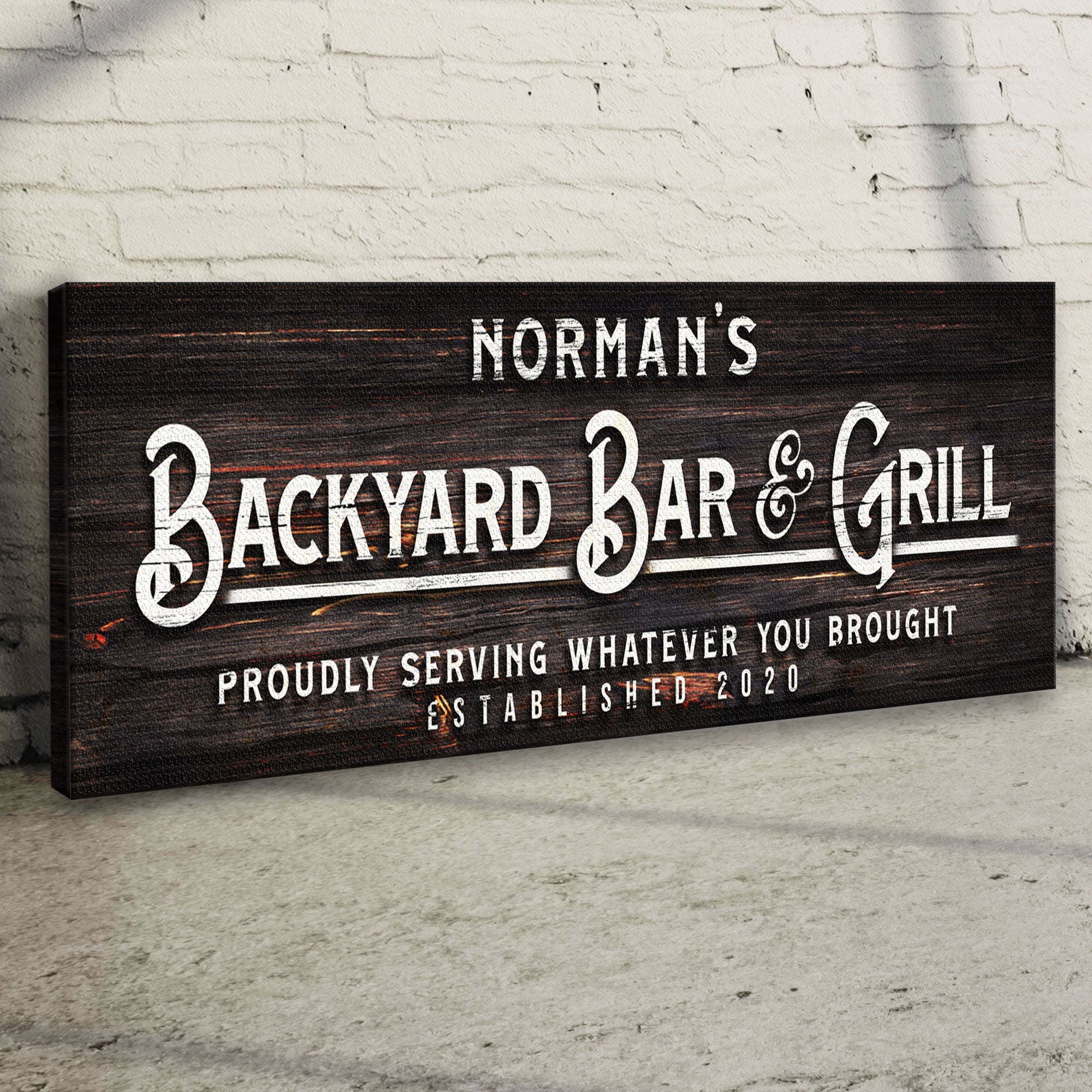 Custom Backyard Bar and Grill Sign: Custom Bar Signs for Home Bar – Perfect for Outdoor Man Cave Decor