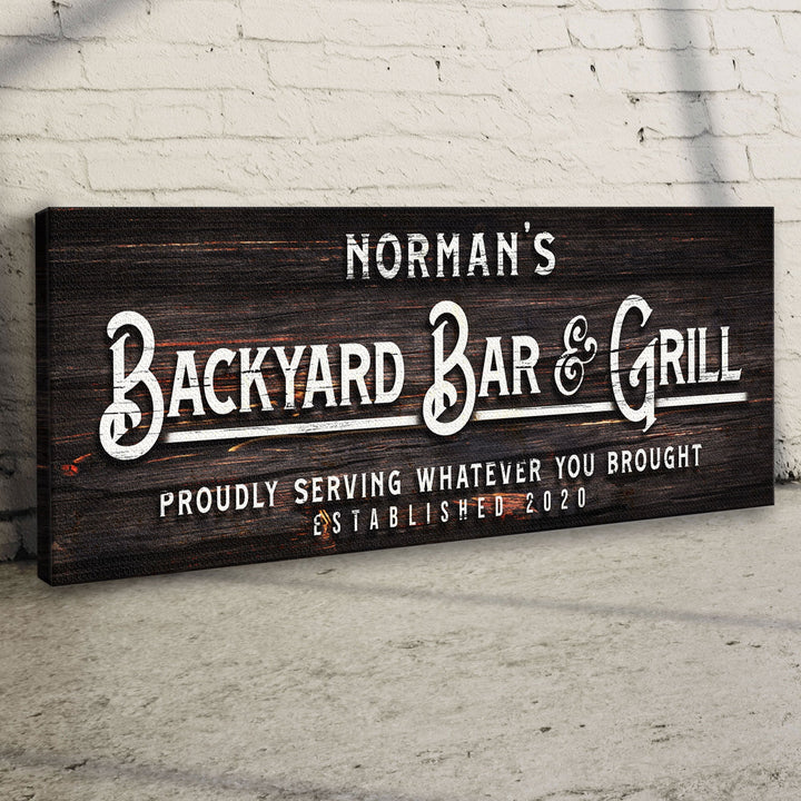 Custom Backyard Bar and Grill Sign: Custom Bar Signs for Home Bar – Perfect for Outdoor Man Cave Decor