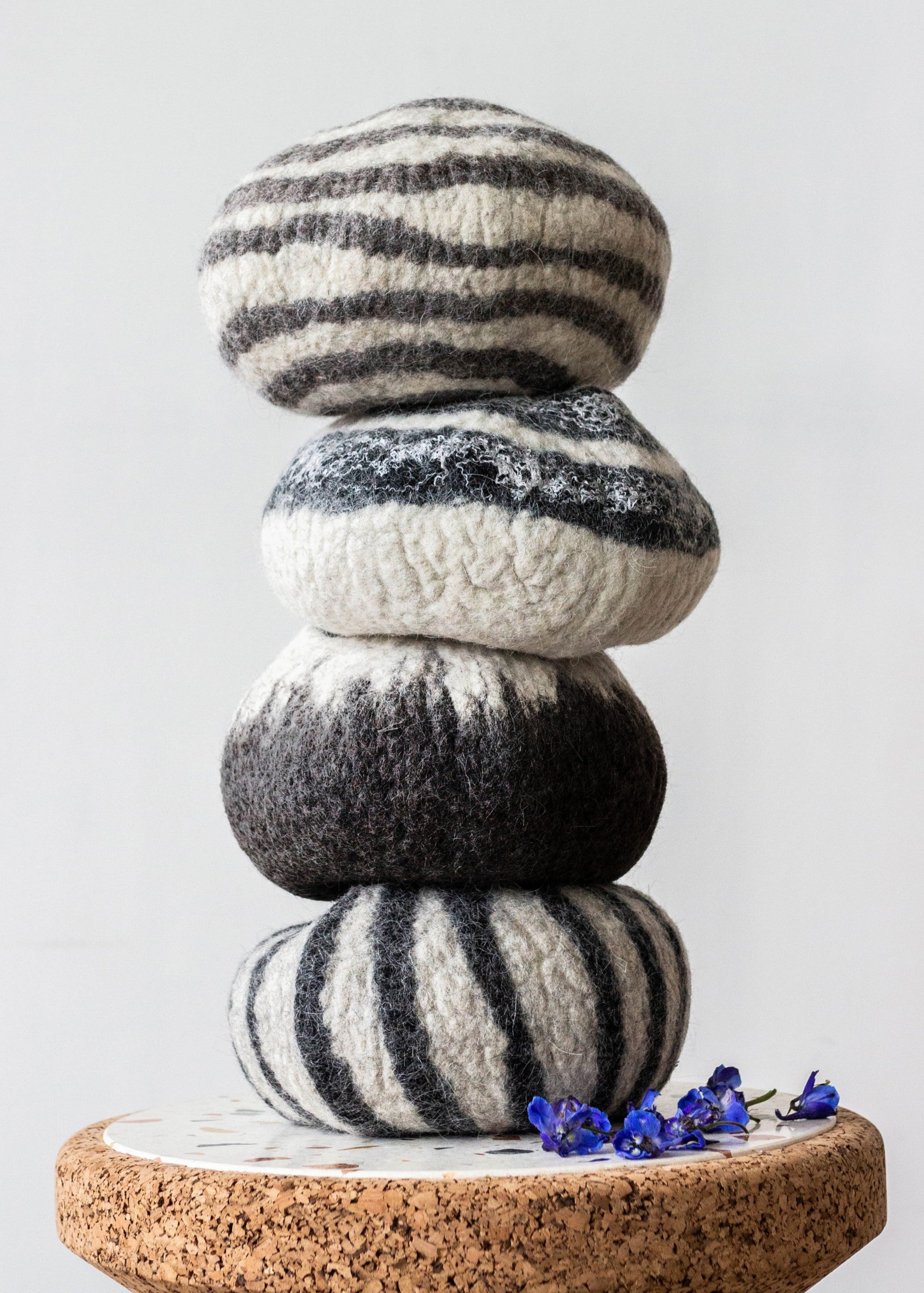 Midnight Ombre Hand-Felted Wool Ukhamba Bowl