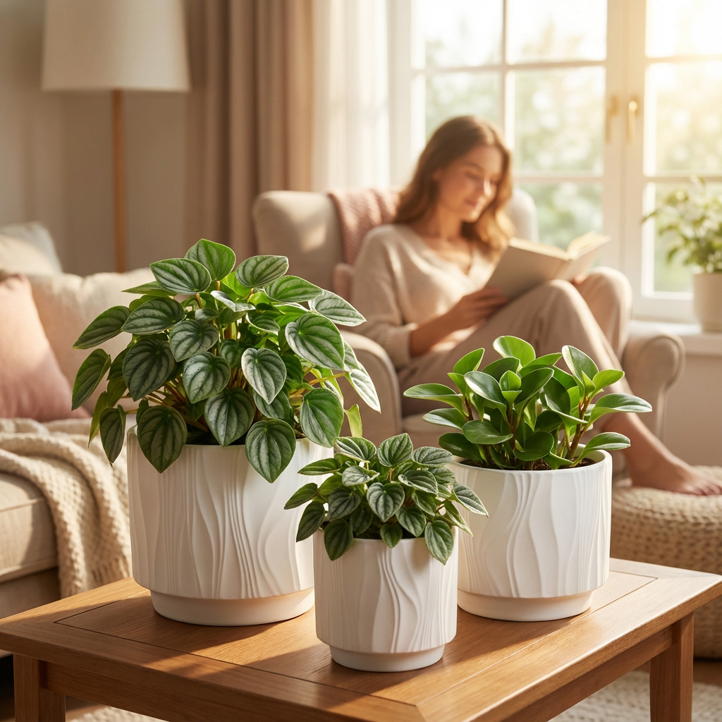 3-Piece White Stoneware Planter Pot Set