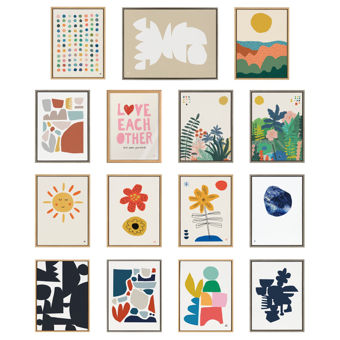 Sylvie Zen Garden 1 and 2 Framed Canvas Art Set