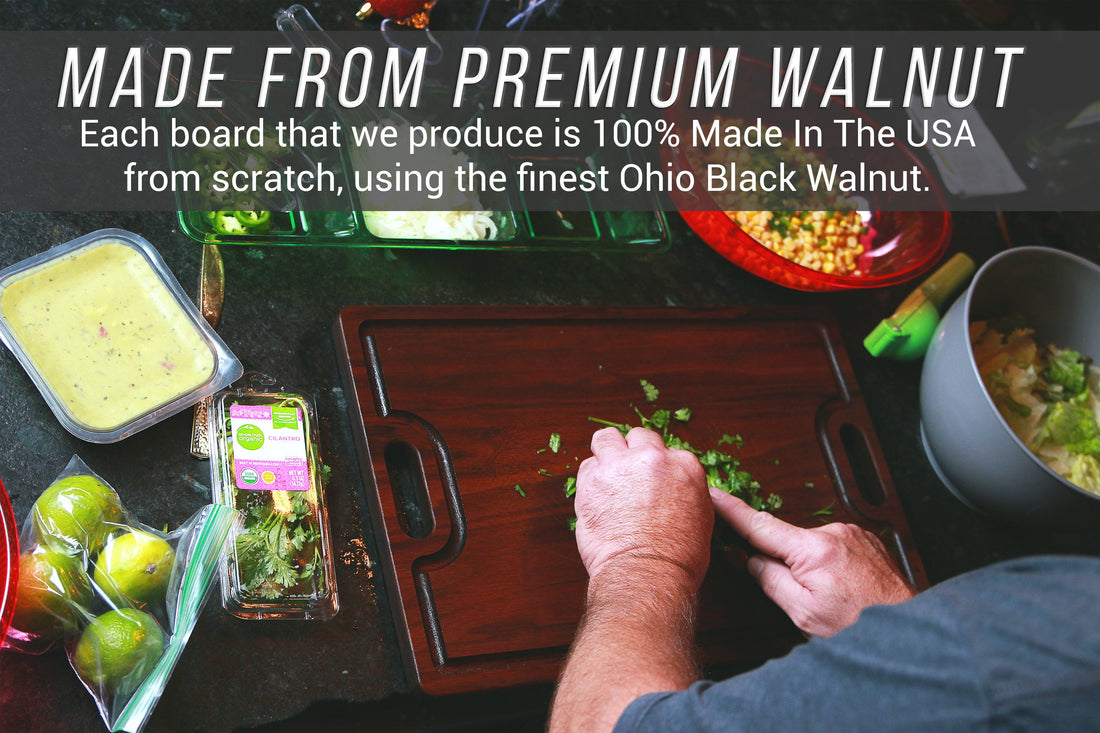 Personalized Cutting Board Wedding Gift, Monogrammed Cutting Board 18" x 12" With Juice Groove and Handles, Christmas, USA Made