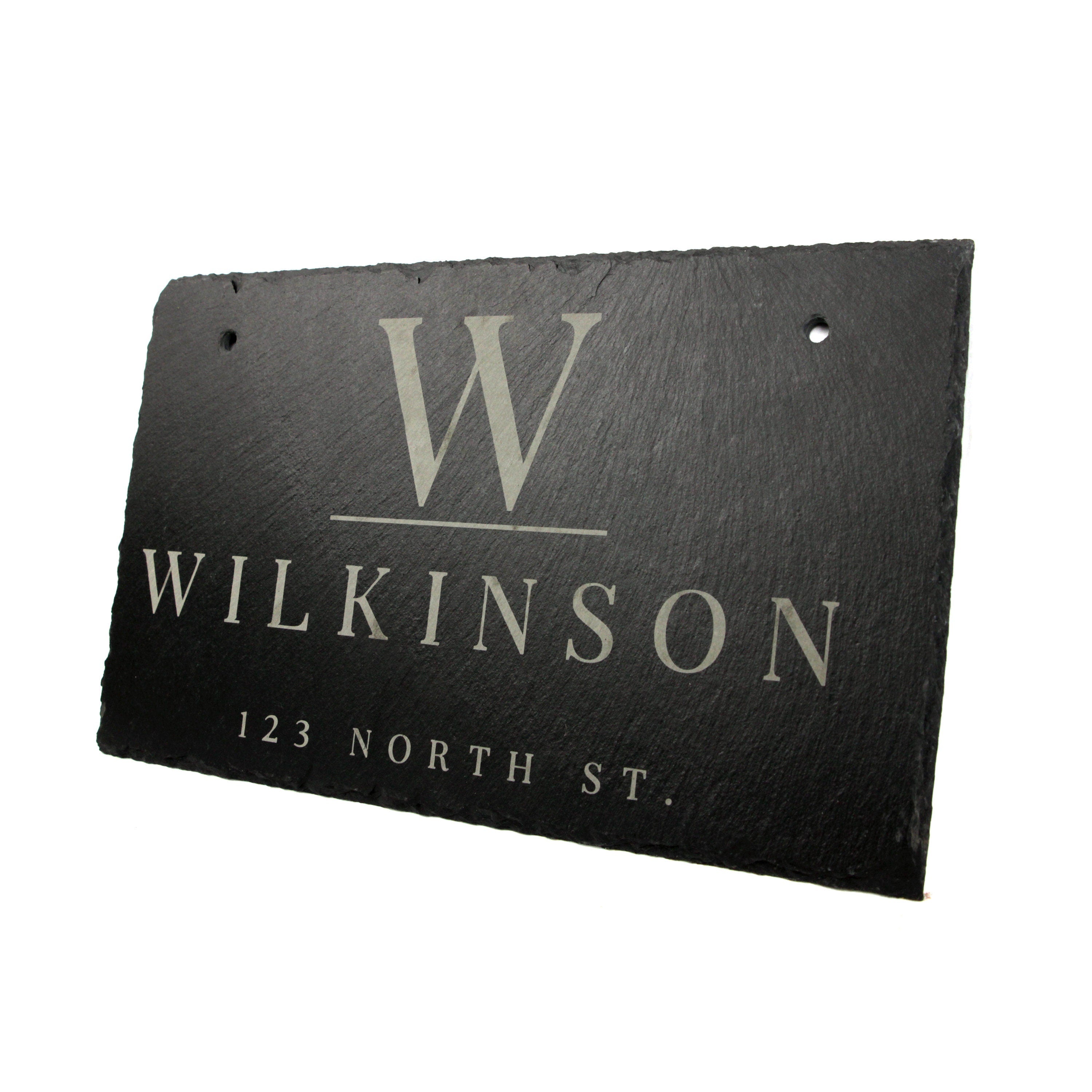 Personalized Slate Home Sign | Last Name Slate Address Sign