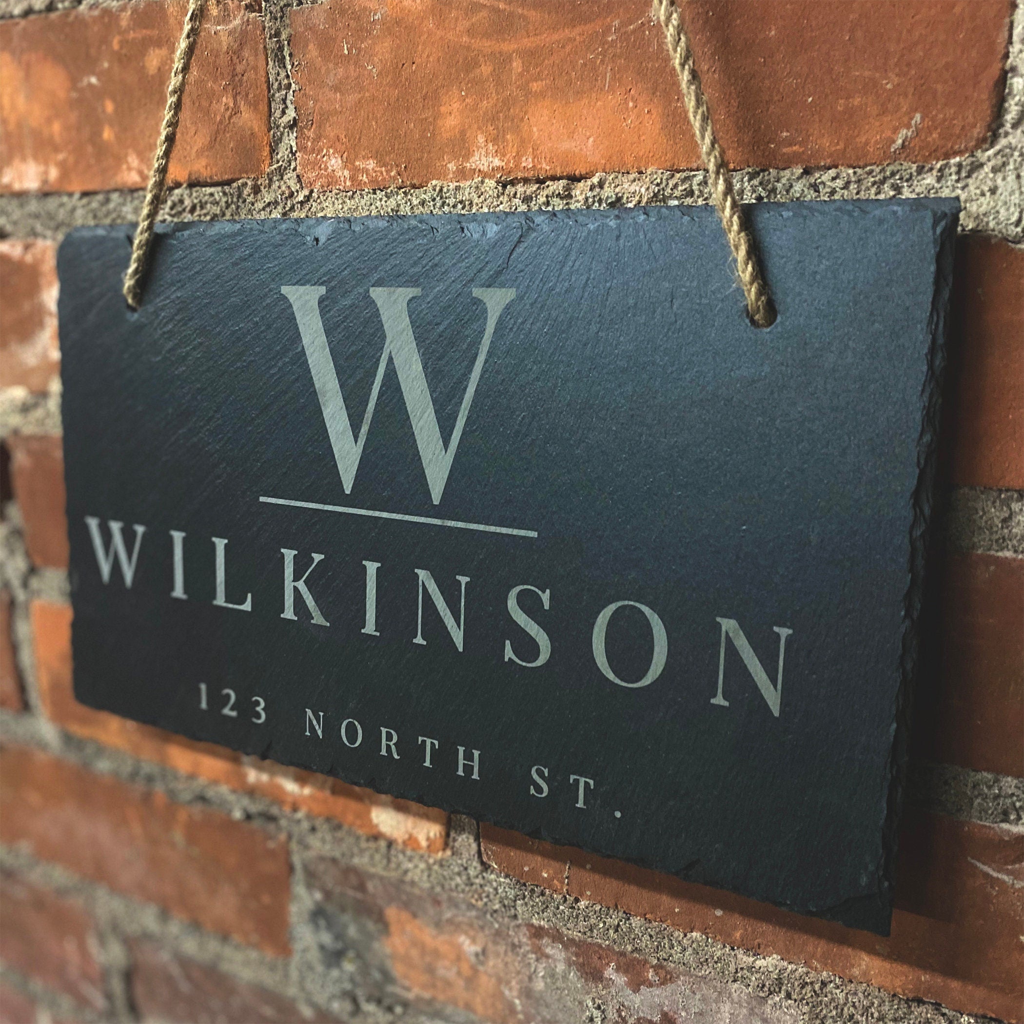 Personalized Slate Home Sign | Last Name Slate Address Sign
