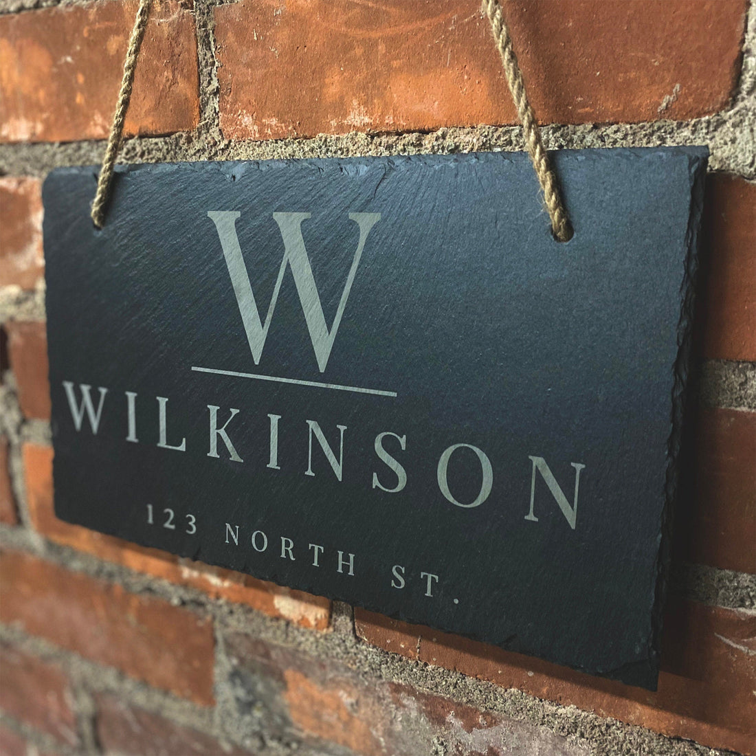 Personalized Slate Home Sign | Last Name Slate Address Sign