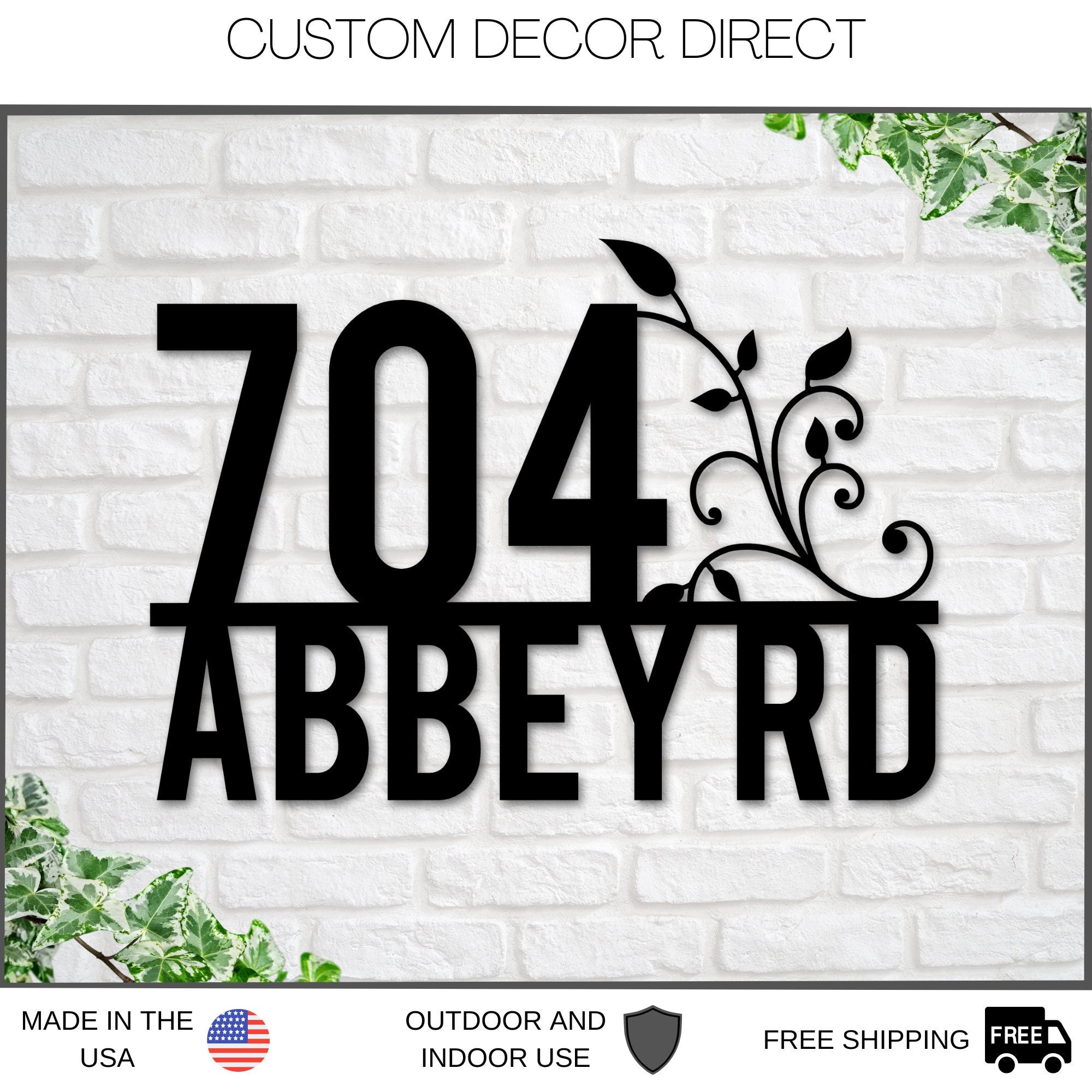 Handmade Personalized Custom House Address Sign, Metal Address Plaque, Home or Business Outdoor Decor