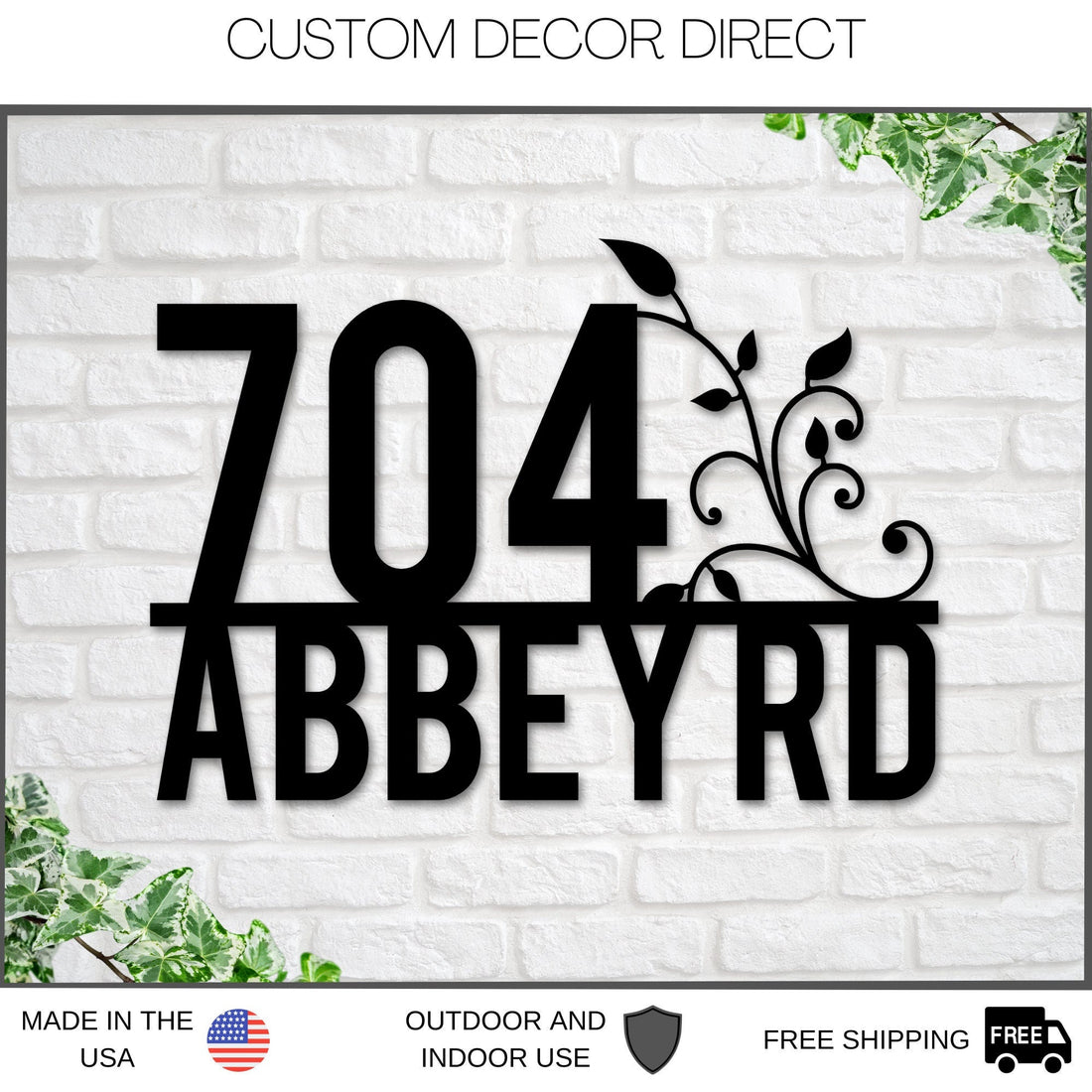 Handmade Personalized Custom House Address Sign, Metal Address Plaque, Home or Business Outdoor Decor