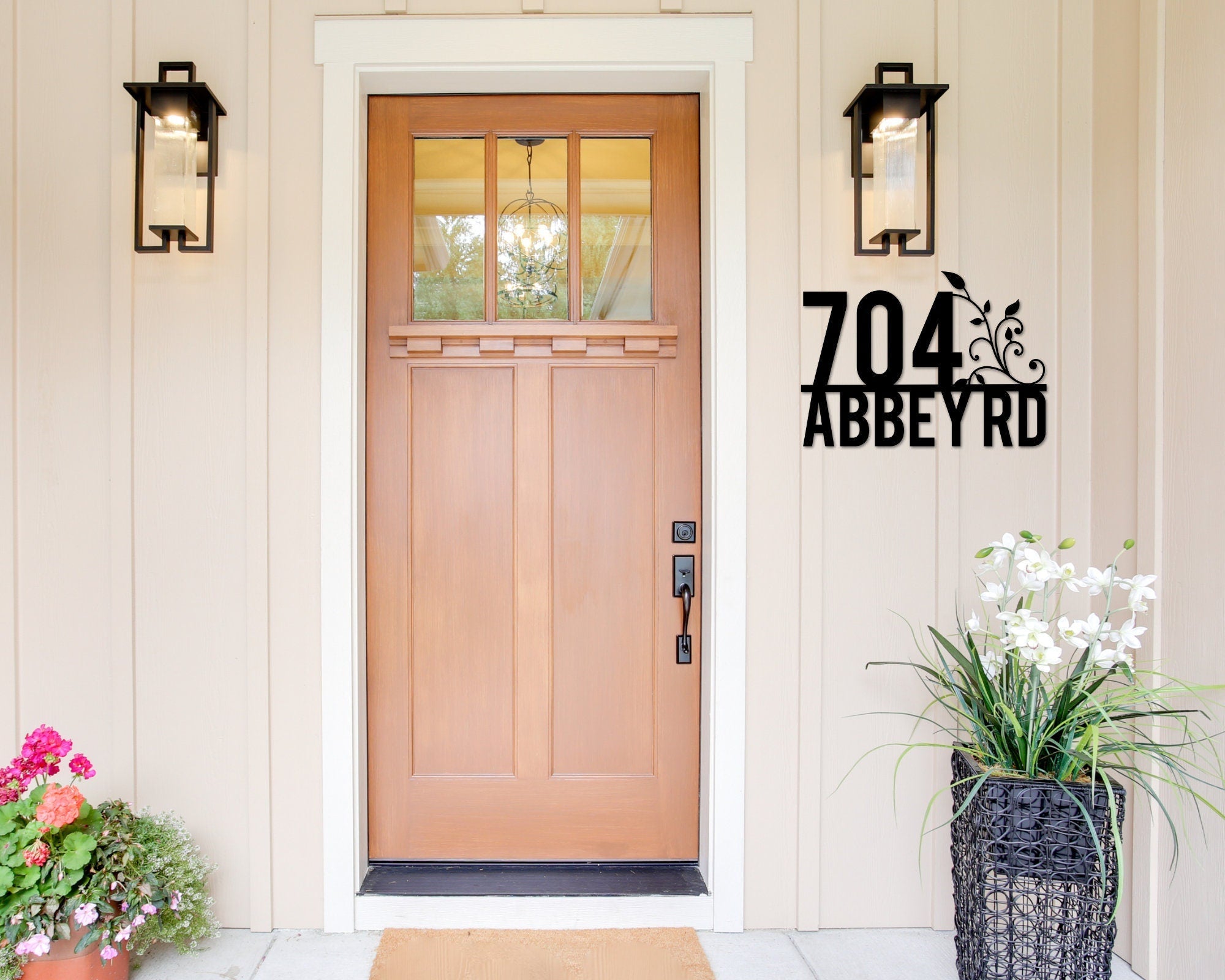 Handmade Personalized Custom House Address Sign, Metal Address Plaque, Home or Business Outdoor Decor