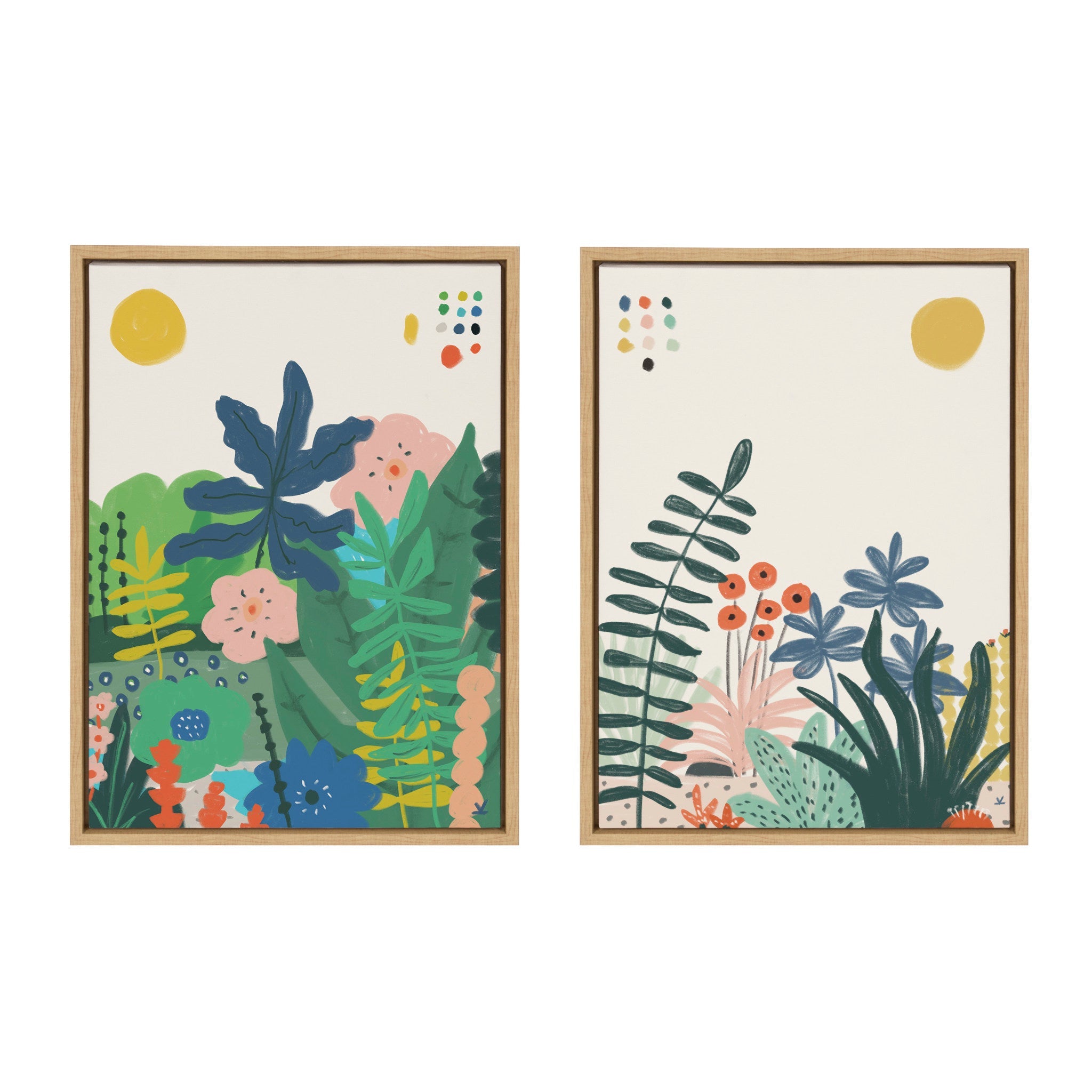 Sylvie Zen Garden 1 and 2 Framed Canvas Art Set
