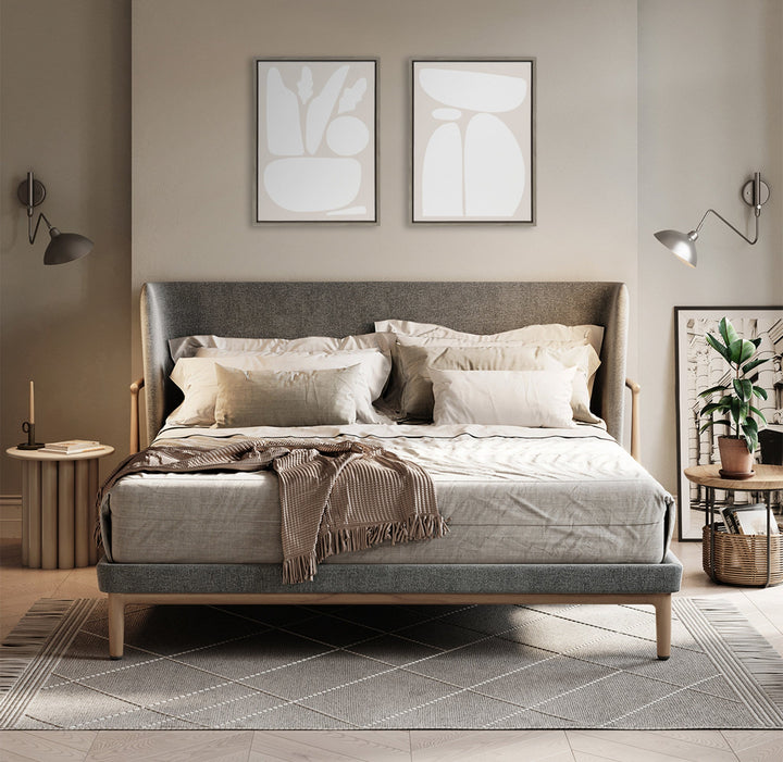 Sylvie Zen Botanical Rock Neutral Framed Canvas Set