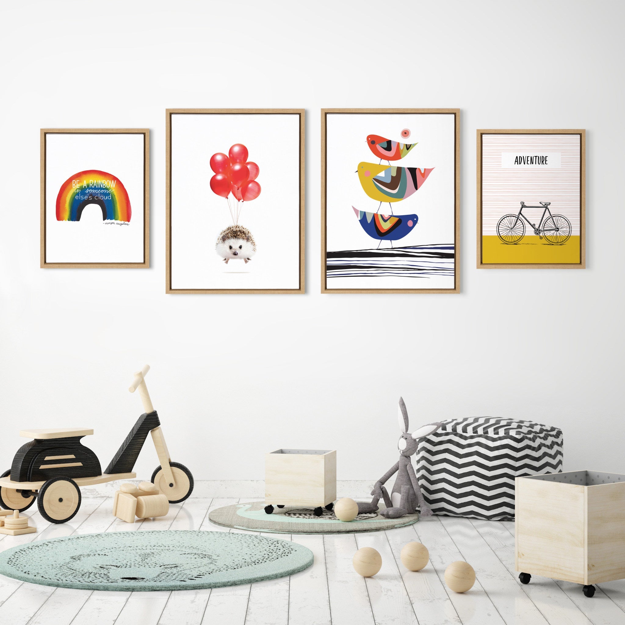 Sylvie Whimsy Modern Framed Canvas Set