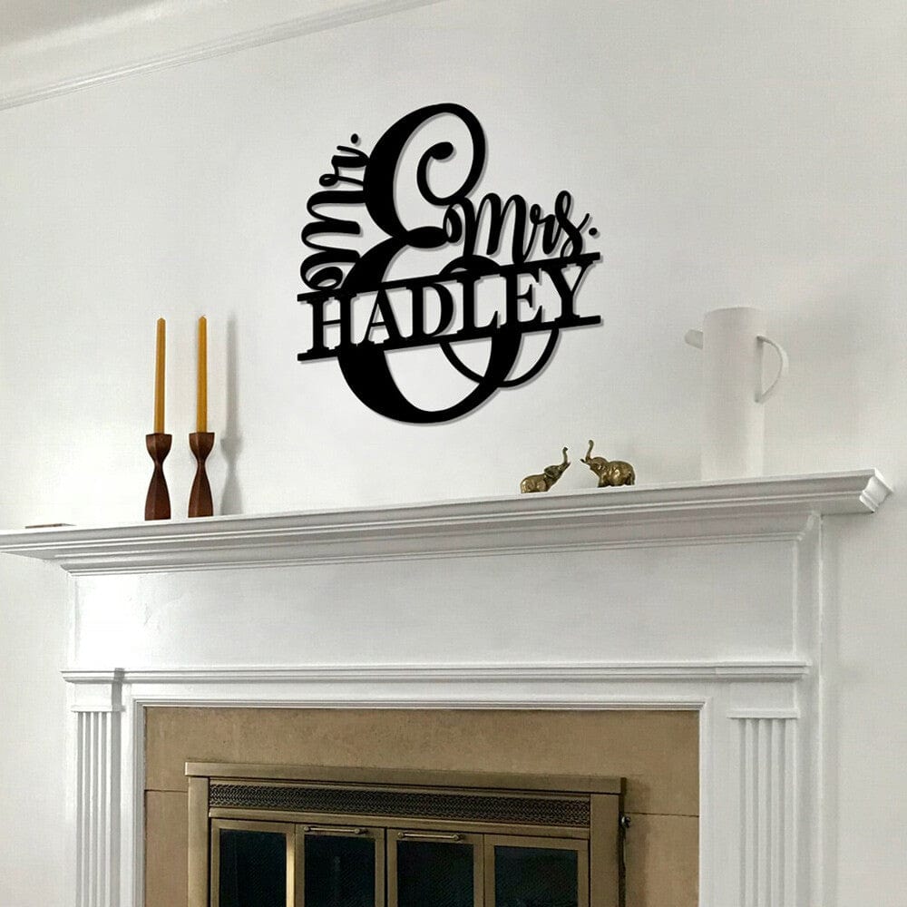 Mr. & Mrs. Personalized Metal Sign - Custom Name Sign | Wedding Gift Idea & Home Decor