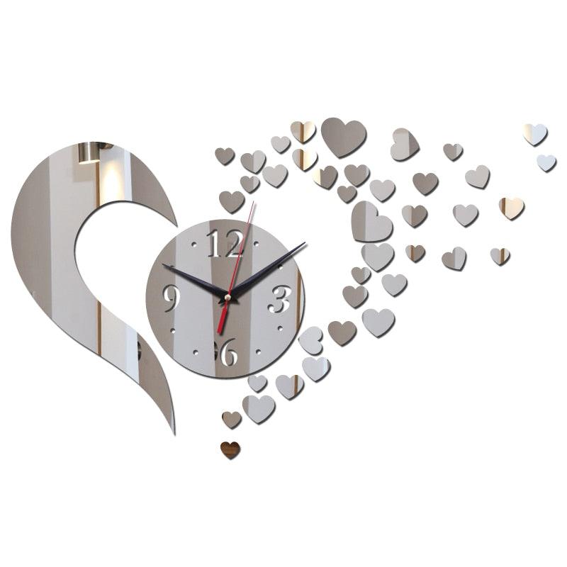 Wall Clock Living Room 3D Frameless Acrylic Mirror