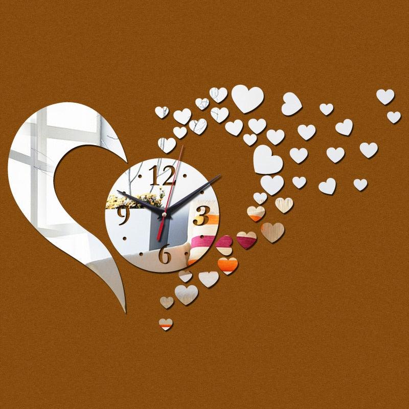 Wall Clock Living Room 3D Frameless Acrylic Mirror