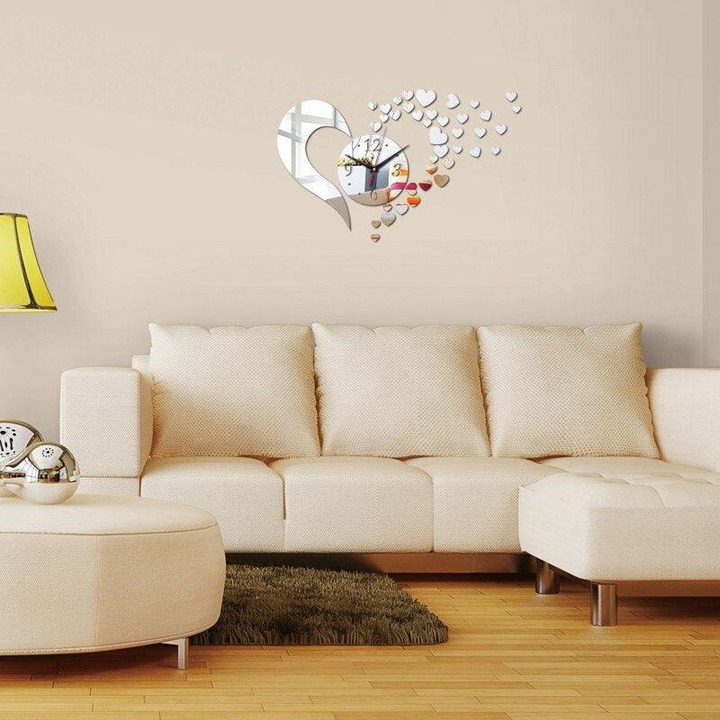 Wall Clock Living Room 3D Frameless Acrylic Mirror