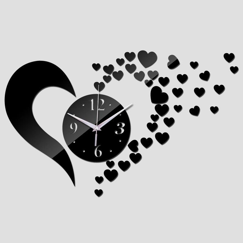 Wall Clock Living Room 3D Frameless Acrylic Mirror