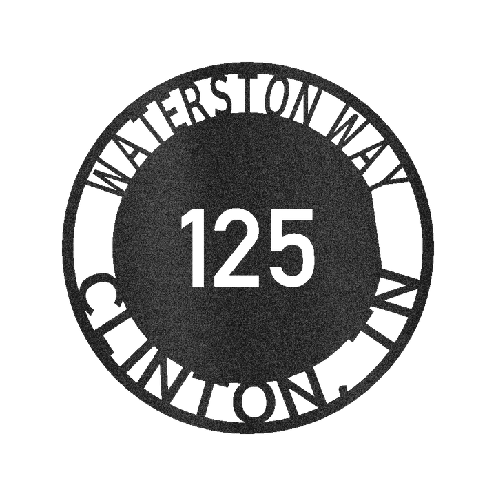 Bold Circle Home Address Personalized Gifts - Custom Metal Sign
