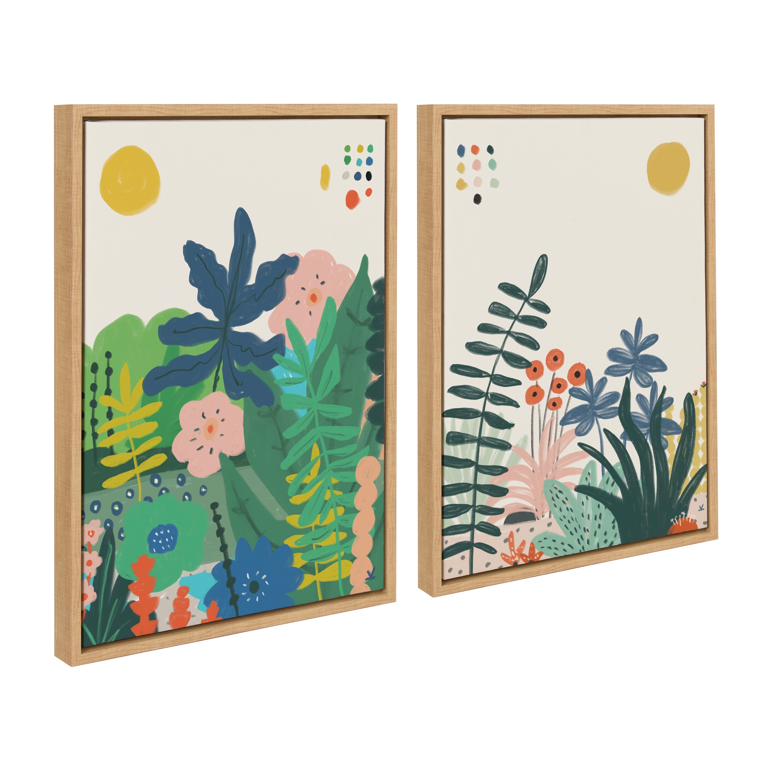 Sylvie Zen Garden 1 and 2 Framed Canvas Art Set