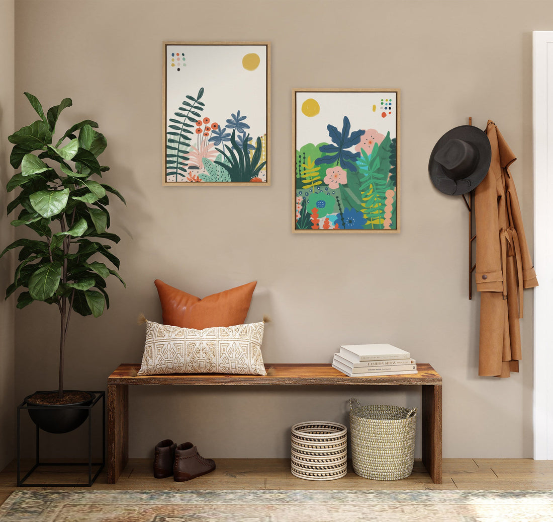 Sylvie Zen Garden 1 and 2 Framed Canvas Art Set