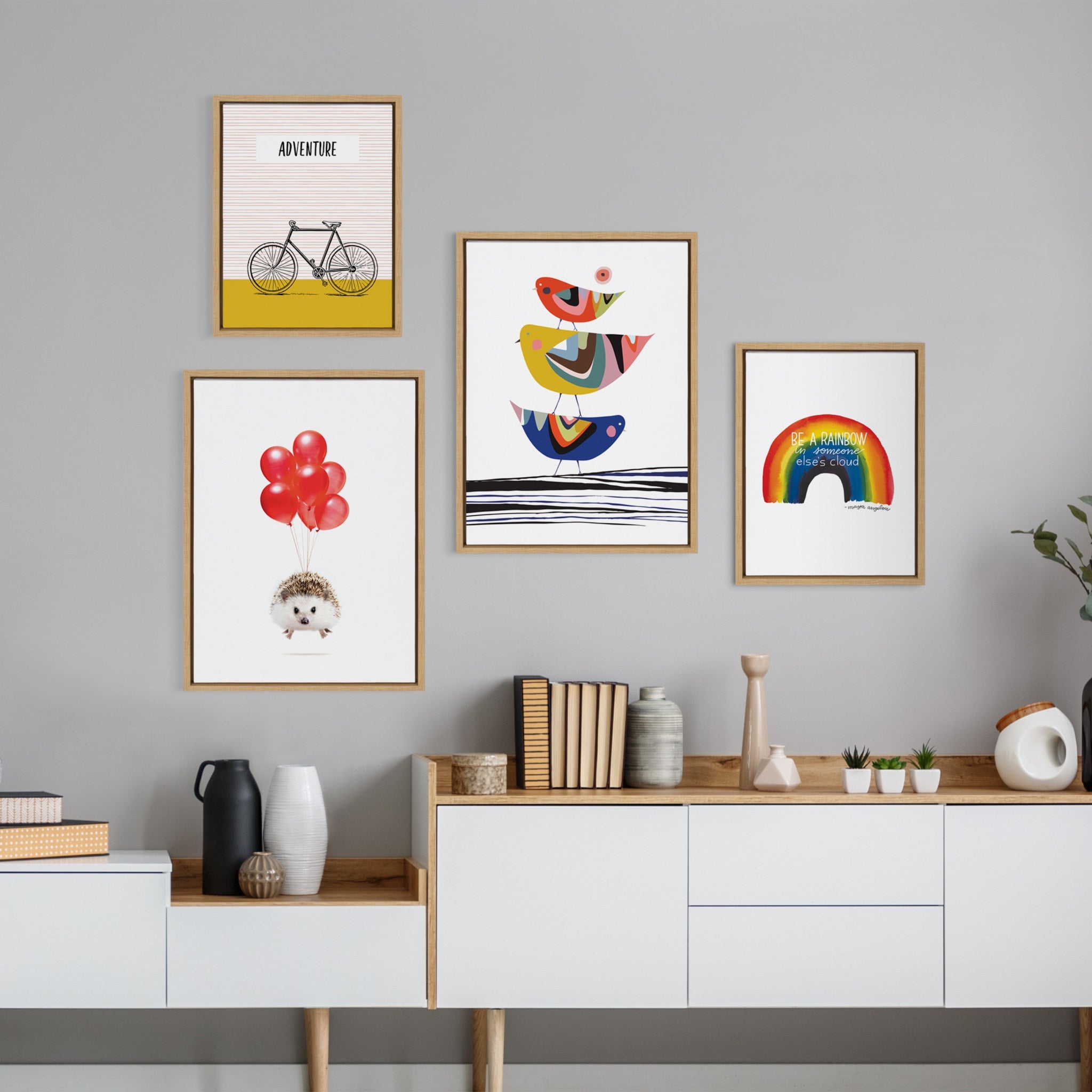 Sylvie Whimsy Modern Framed Canvas Set